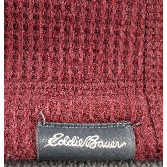 Eddie Bauer Men's 1/4 Snap Sweater Fleece Pullover TXL Fully lined snaps red - Picture 8 of 14